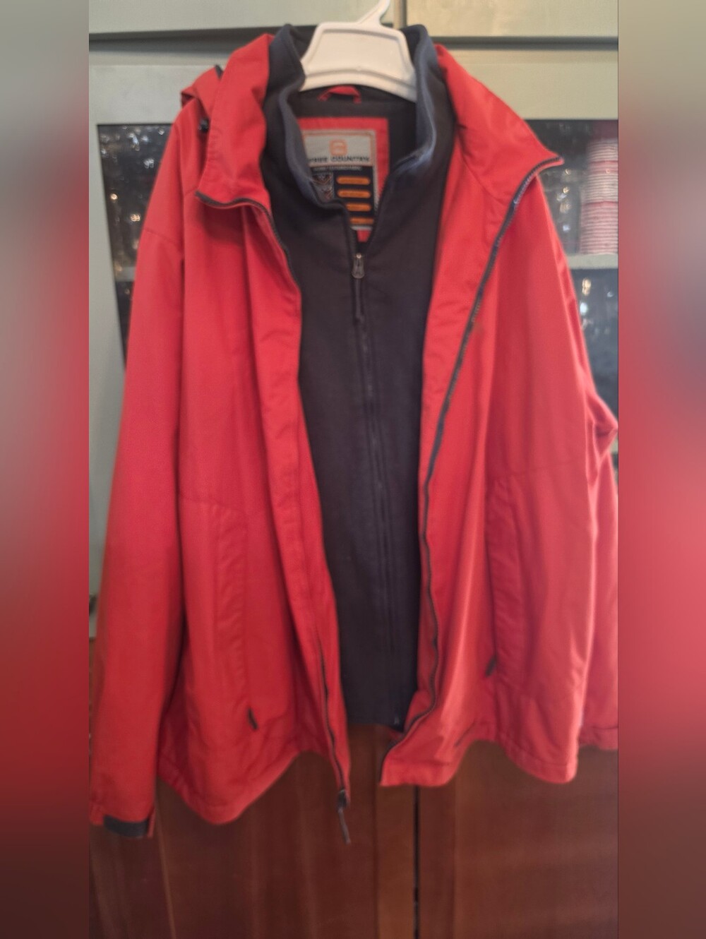 Men's Free Country Orange And Gray Waterproof Jacket with Inner Fleece 3XL